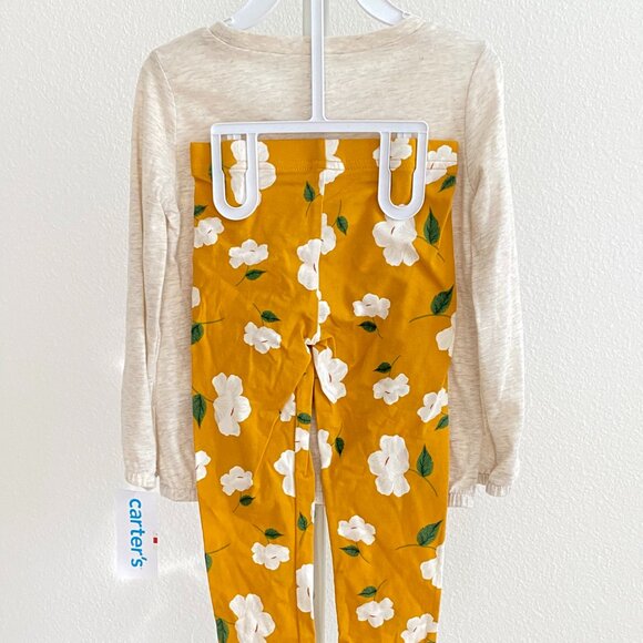 Carter's Toddler Girls Love Graphic Floral Print 2 Piece Pant Set Sz 3T Pull-On - Picture 3 of 3